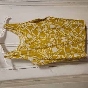 Yellow & White Linen Top